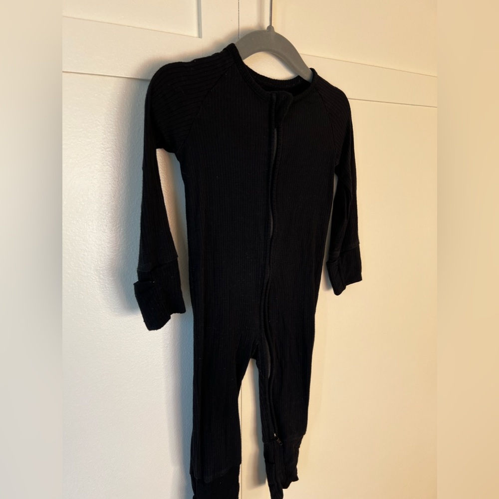 Brixton Phoenix Baby Black Ribbed Bamboo‎ Zipper Romper Size 6-12 Months - Picture 7 of 14